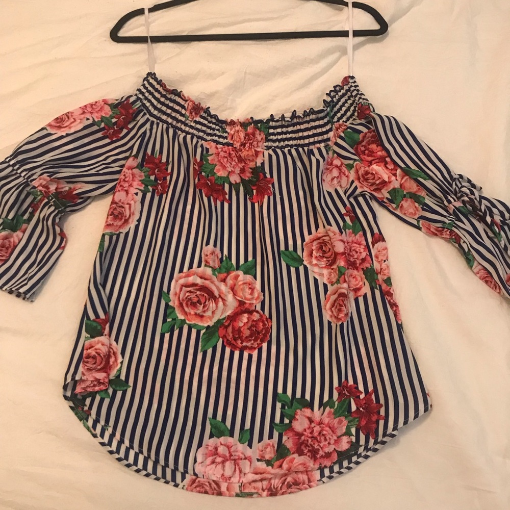 3 quarter length floral shirt